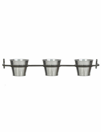 Garden Trading Accessories Triple Winson Wall Pots and Farringdon Holder - Silver House of Isabella UK