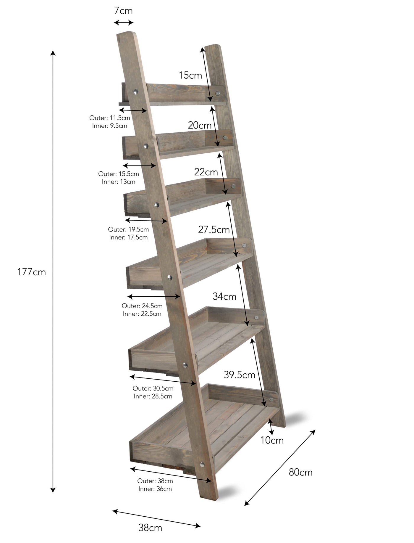 Garden Trading Outdoors Aldsworth Shelf Ladder - Large House of Isabella UK
