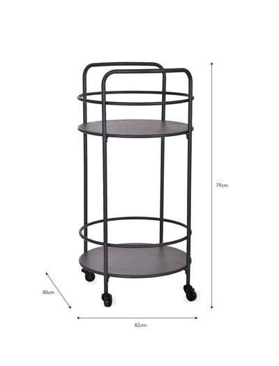 Garden Trading Outdoors Round Drinks Trolley - Carbon House of Isabella UK