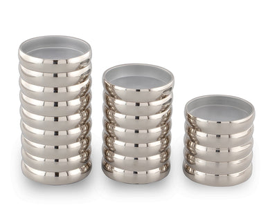 Liang & Eimil Accessories Pillar Holder Ribbed Nickel Plated Large House of Isabella UK