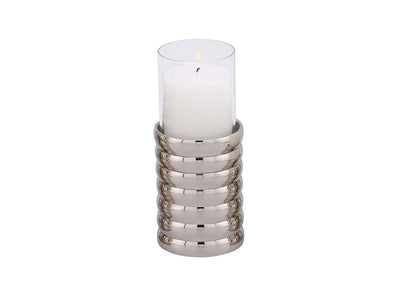 Liang & Eimil Accessories Pillar Holder Ribbed Nickel Plated Medium House of Isabella UK