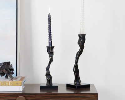 Liang & Eimil Accessories Storm Candlestick - Black Marble & Resin - Large House of Isabella UK