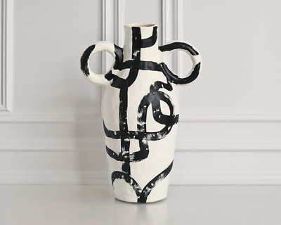 Liang & Eimil Accessories Yang Ceramic Vase - White Black House of Isabella UK