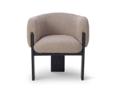 Liang & Eimil Dining Lucca Dining Chair - Beverly Boucle Espresso Grey & Matt Black Oak House of Isabella UK