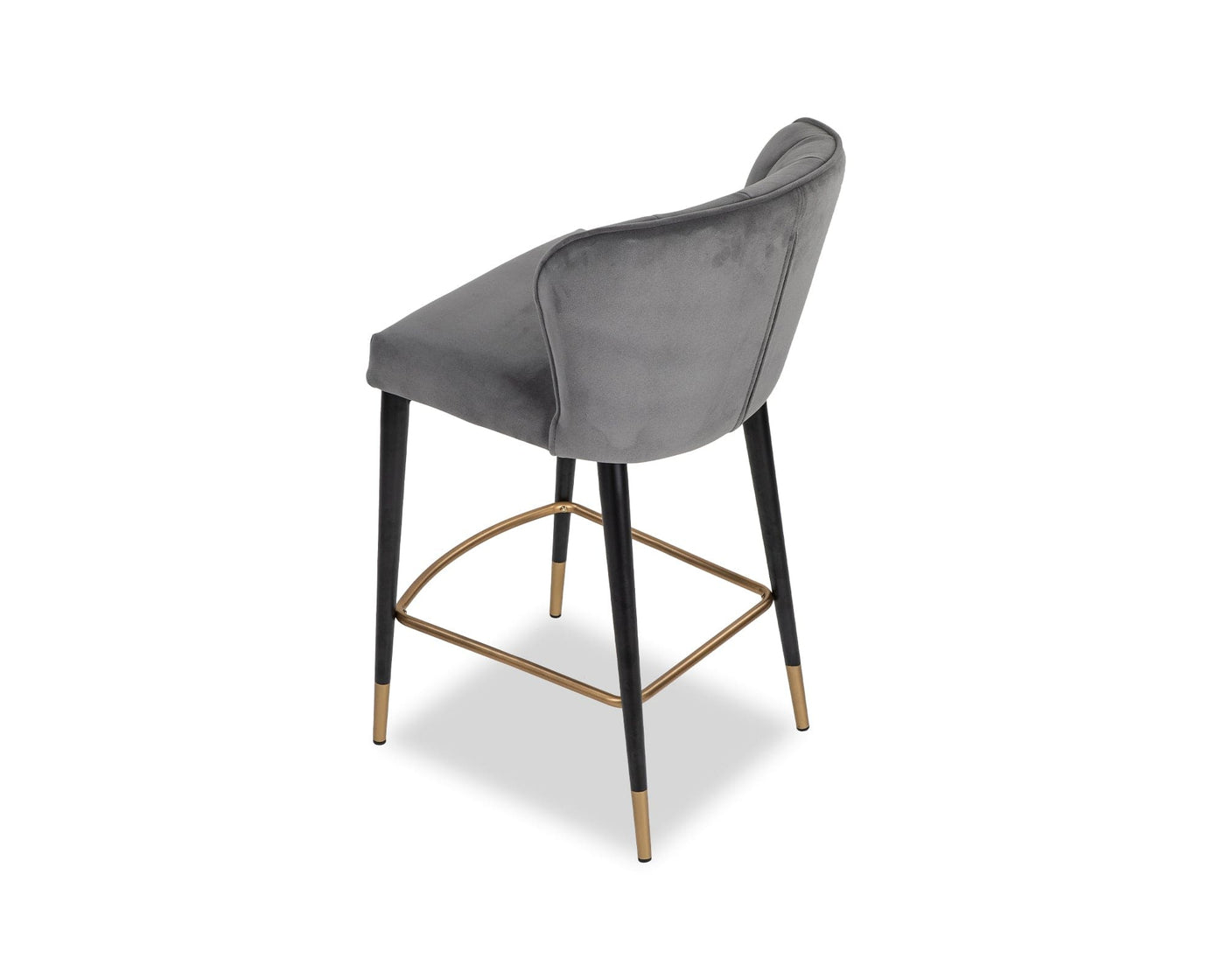 Liang & Eimil Dining Maya Counter Stool - Kaster Anchor Grey Velvet | OUTLET House of Isabella UK