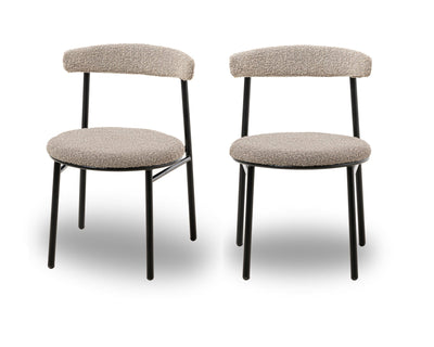 Liang & Eimil Dining Nook Dining Chair - Boucle Taupe (set of 2) House of Isabella UK