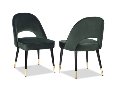 Liang & Eimil Dining Yves Dining Chair (Set of 2) Green Velvet House of Isabella UK