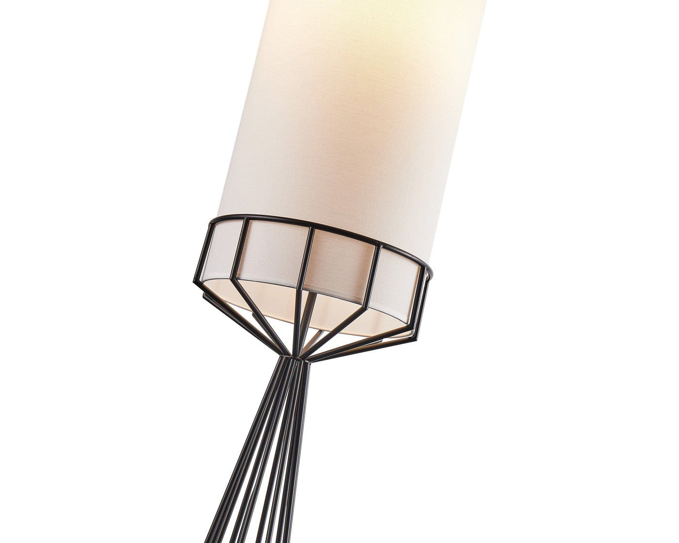 Liang & Eimil Lighting Faro Floor Lamp - Matt Black & White Linen House of Isabella UK