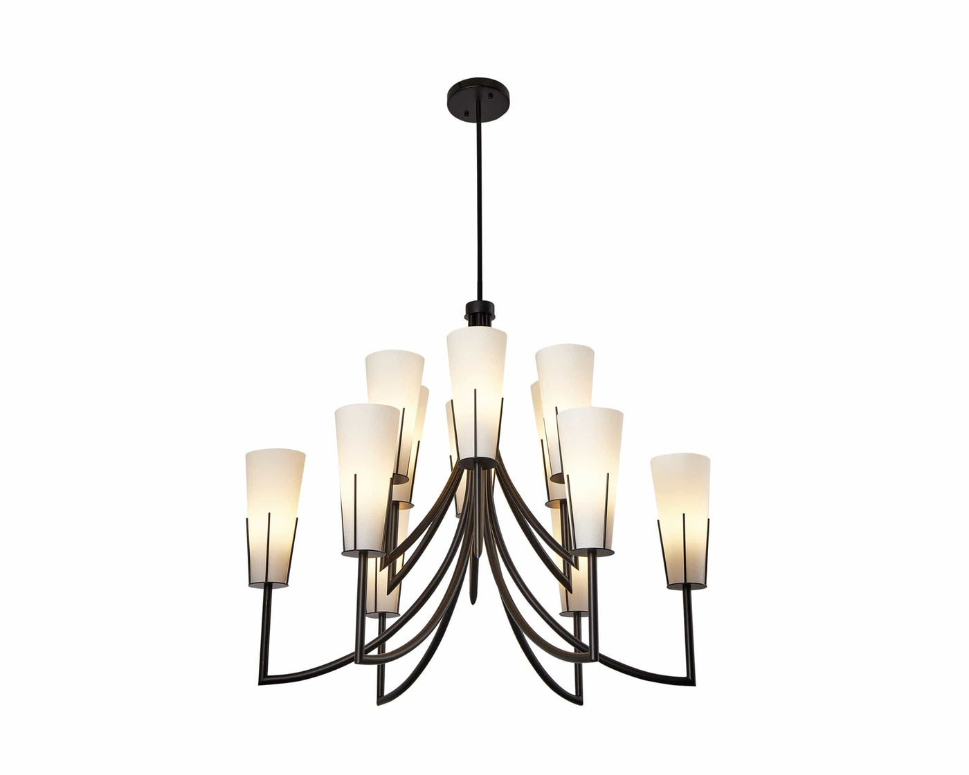 Liang & Eimil Lighting Magestic Chandelier - Black & White Glass House of Isabella UK