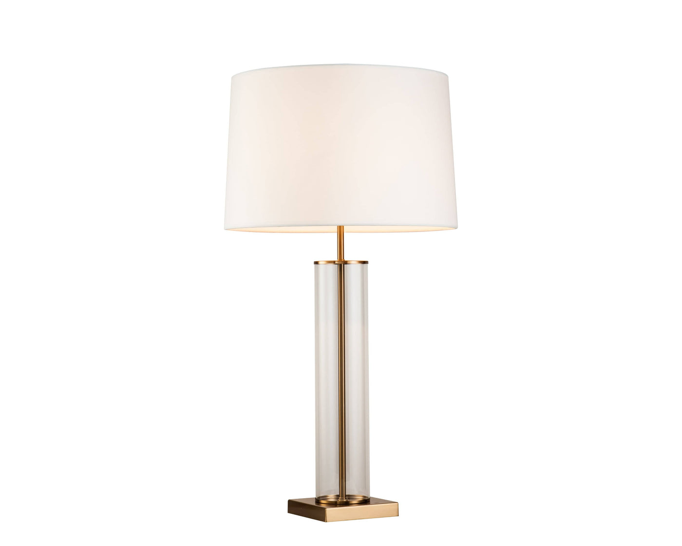 Liang & Eimil Lighting Norman Table Lamp Clear Glass and Antique Brass House of Isabella UK