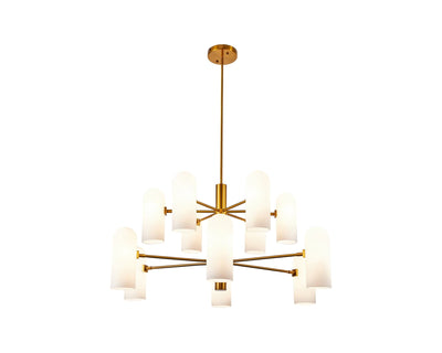 Liang & Eimil Lighting Pawson Chandelier - Brass & White Glass House of Isabella UK