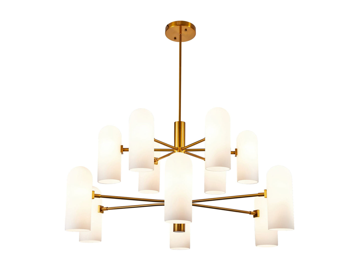 Liang & Eimil Lighting Pawson Chandelier - Brass & White Glass House of Isabella UK