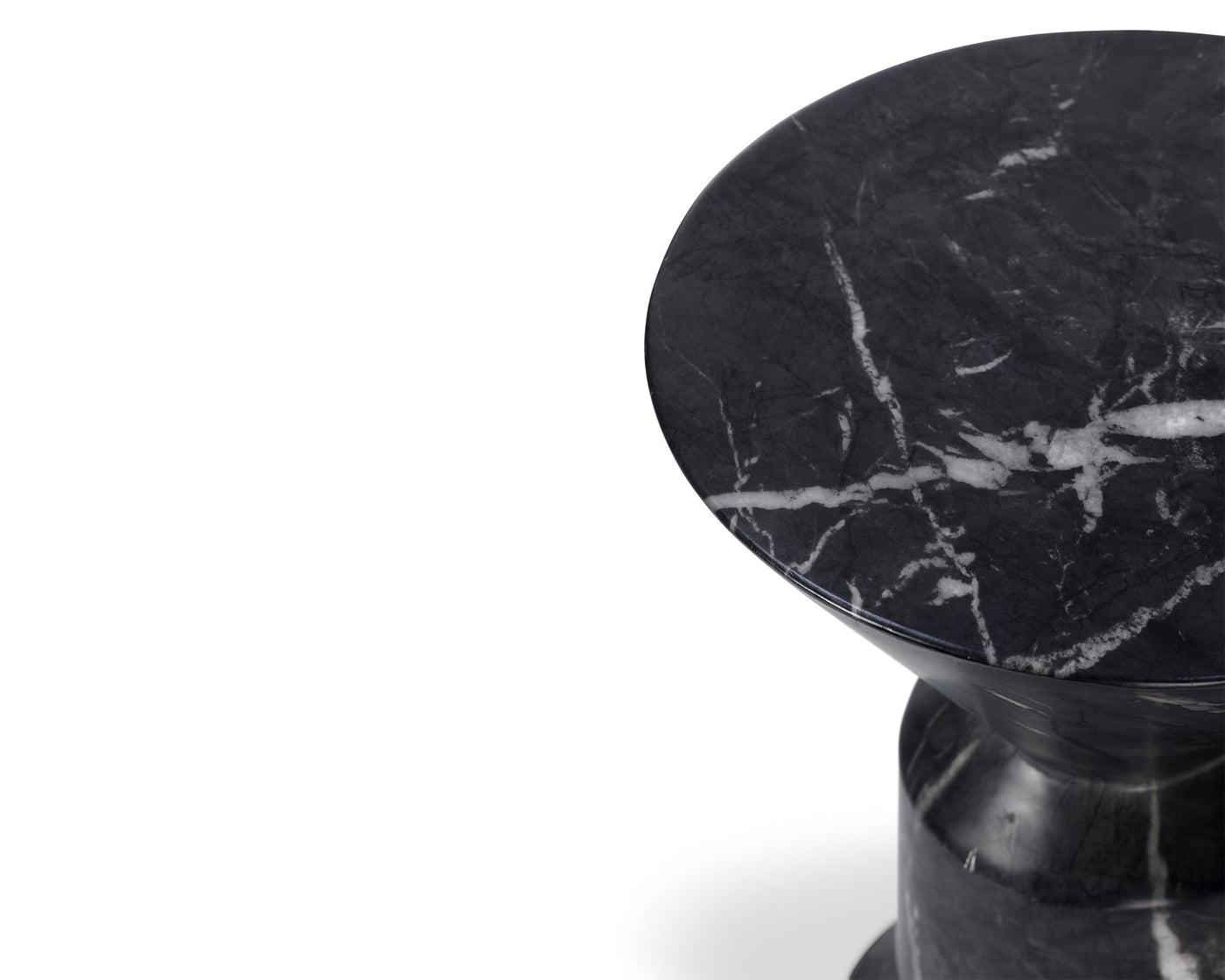 Liang & Eimil Living Argos Side Table - Black Marquina Faux Marble House of Isabella UK
