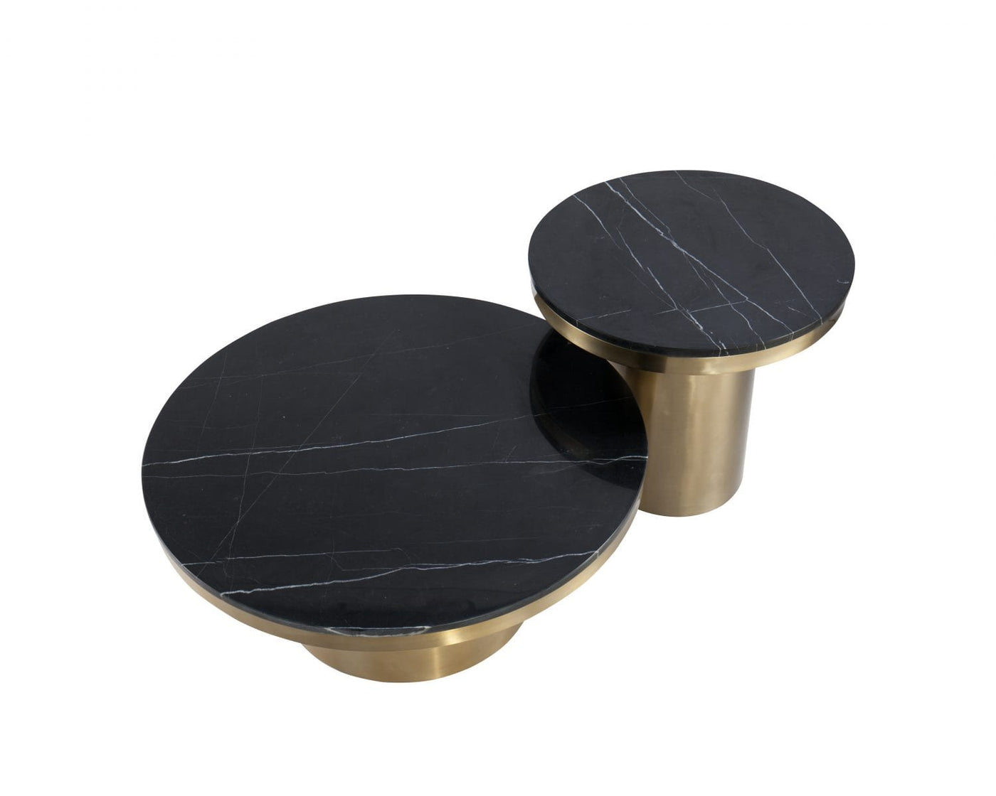 Liang & Eimil Living Camden Round Side Table Marquina Black Marble Top House of Isabella UK