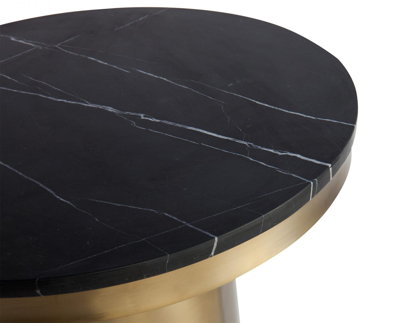 Liang & Eimil Living Camden Round Side Table Marquina Black Marble Top House of Isabella UK