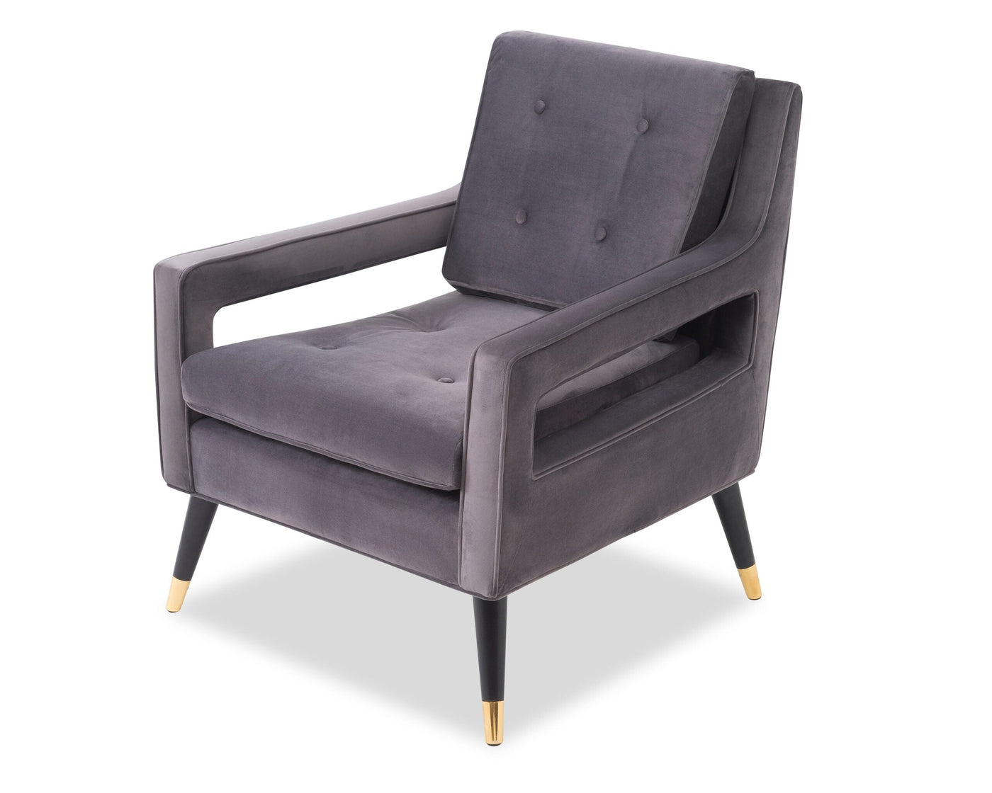 Liang & Eimil Living Edward Occasional Chair - Night Grey Velvet House of Isabella UK