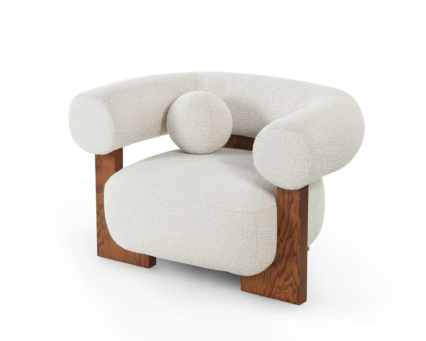 Liang & Eimil Living Epic Occasional Chair - Boucle Sand & Classic Brown House of Isabella UK