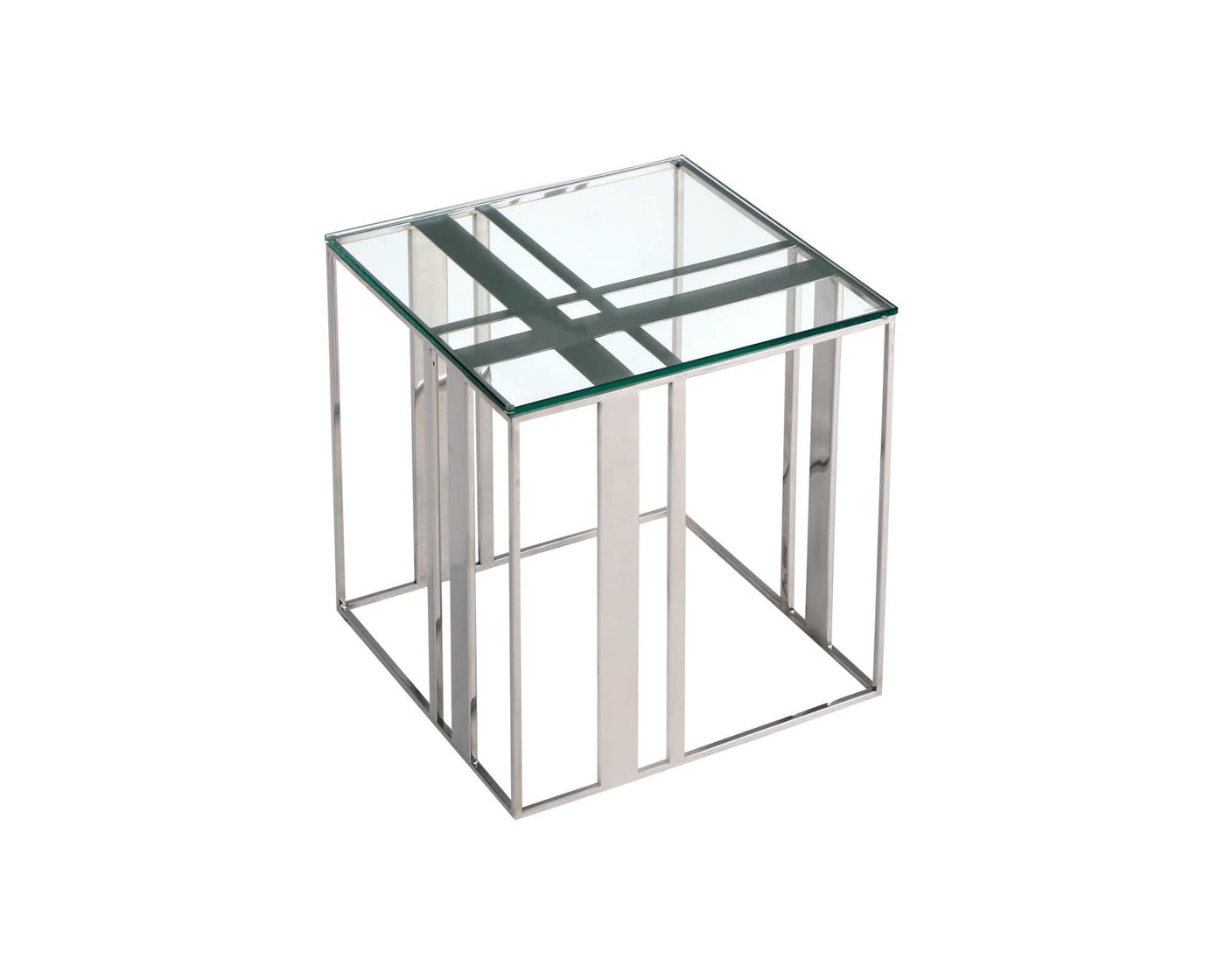 Liang & Eimil Living Lafayette Side Table Polished Stainless Steel House of Isabella UK