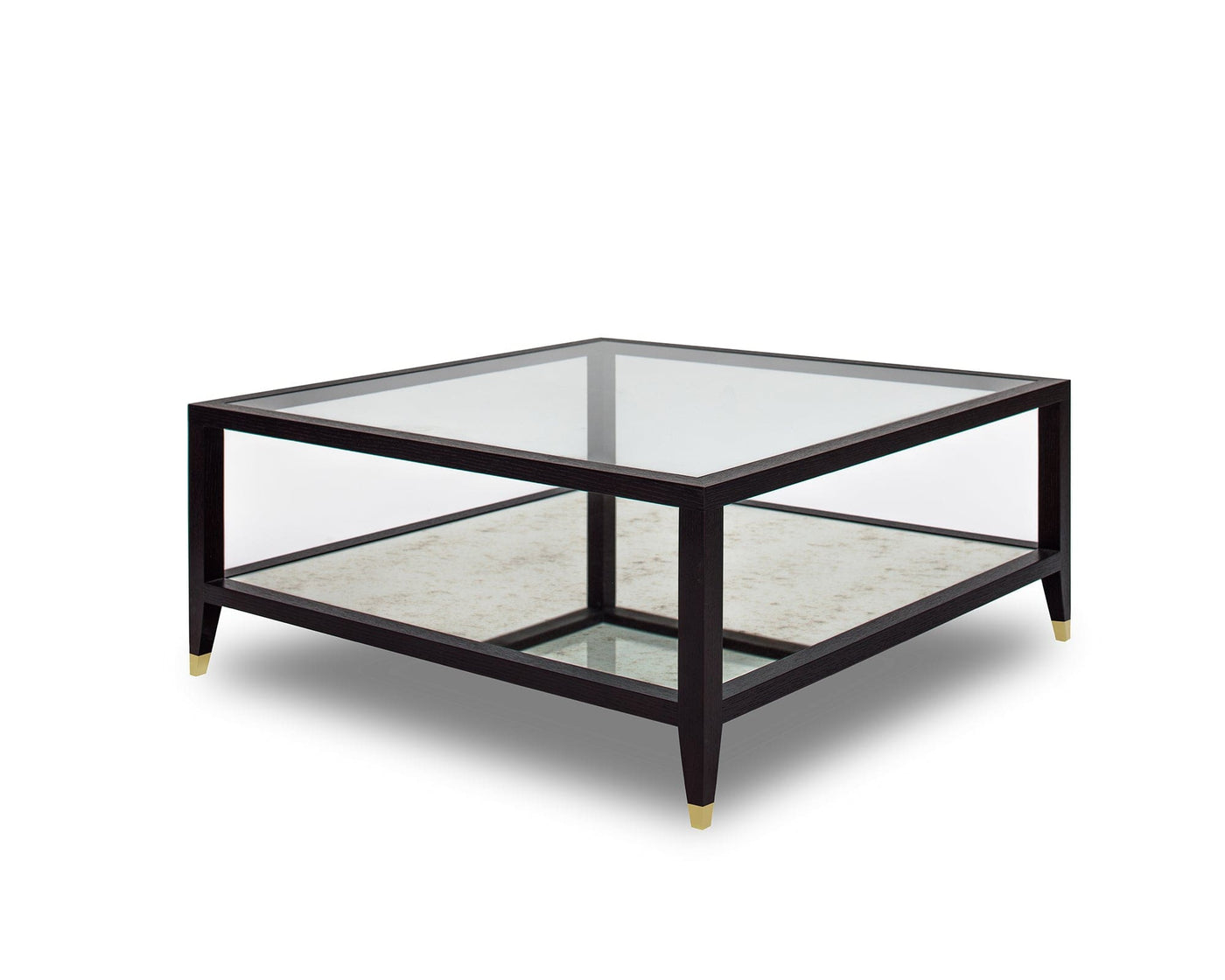 Liang & Eimil Living Milton Coffee Table Wenge Oak - Brass Cup Legs House of Isabella UK