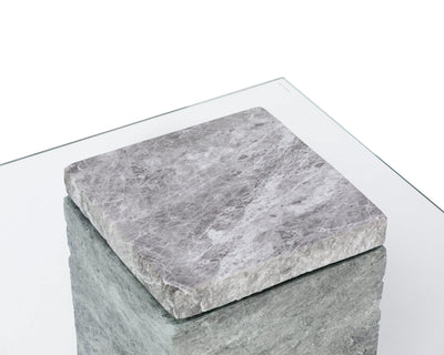 Liang & Eimil Living Rock Side Table - Grey Faux Marble House of Isabella UK
