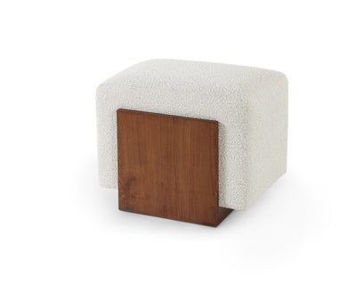 Liang & Eimil Living Warwick Stool - Boucle Sand & Classic Brown House of Isabella UK