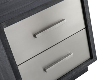 Liang & Eimil Sleeping Camden Bedside Table Brushed Stainless Steel House of Isabella UK