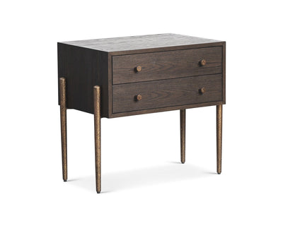 Liang & Eimil Sleeping Nella Bedside Table - Brushed Brown & Hammered Dark Bronze House of Isabella UK