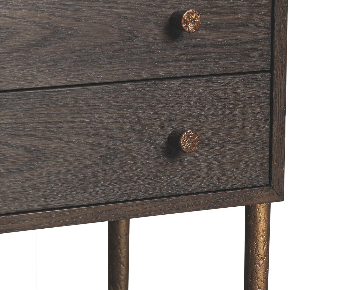 Liang & Eimil Sleeping Nella Bedside Table - Brushed Brown & Hammered Dark Bronze House of Isabella UK