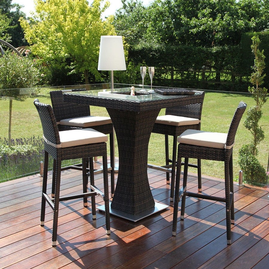 Maze Outdoors 4 Seat Square Bar Set with Ice Bucket / Brown House of Isabella UK