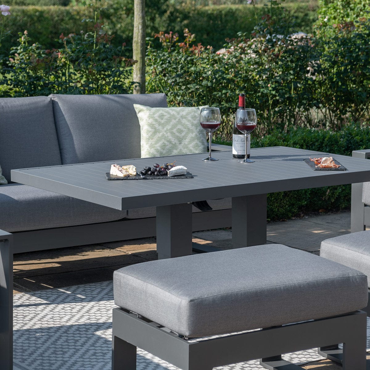 Maze Outdoors Amalfi 2 Seat Sofa Set With Rising Table / Grey House of Isabella UK