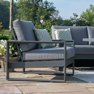 Maze Outdoors Amalfi 2 Seat Sofa Set With Square Fire Pit Table / Grey House of Isabella UK