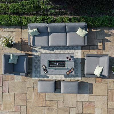 Maze Outdoors Amalfi 3 Seat Sofa Set With Rectangular Fire Pit Table / Grey House of Isabella UK