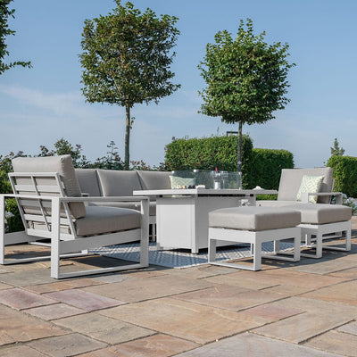 Maze Outdoors Amalfi 3 Seat Sofa Set With Rectangular Fire Pit Table / White House of Isabella UK