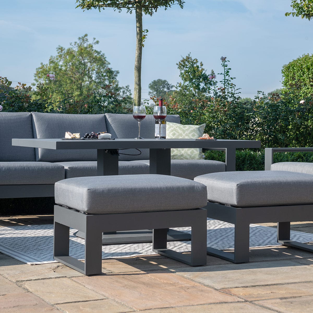 Maze Outdoors Amalfi 3 Seat Sofa Set With Rising Table / Grey House of Isabella UK
