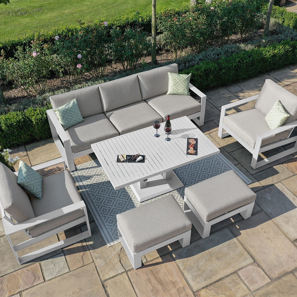 Maze Outdoors Amalfi 3 Seat Sofa Set With Rising Table / White House of Isabella UK