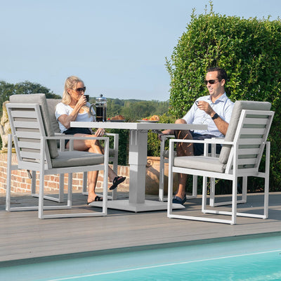 Maze Outdoors Amalfi 4 Seat Square Dining Set with Rising Table / White House of Isabella UK