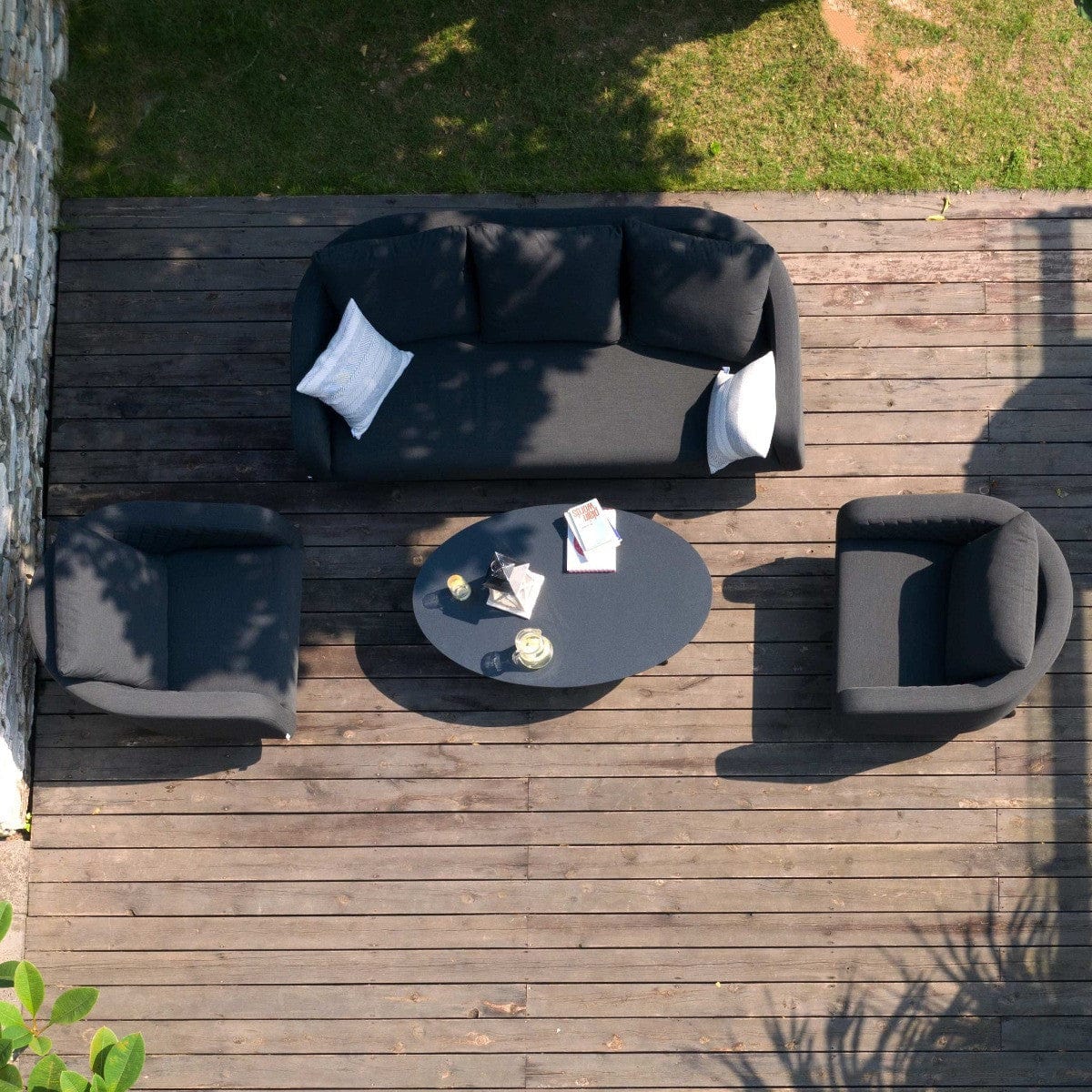 Maze Outdoors Ambition 3 Seat Sofa Set / Charcoal House of Isabella UK