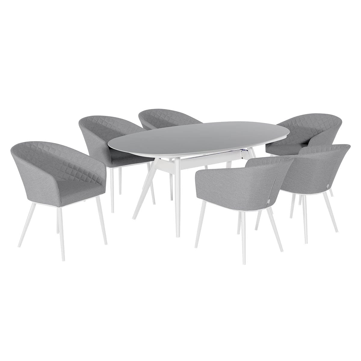 Maze Outdoors Ambition 6 Seat Oval Dining Set / Lead Chine House of Isabella UK