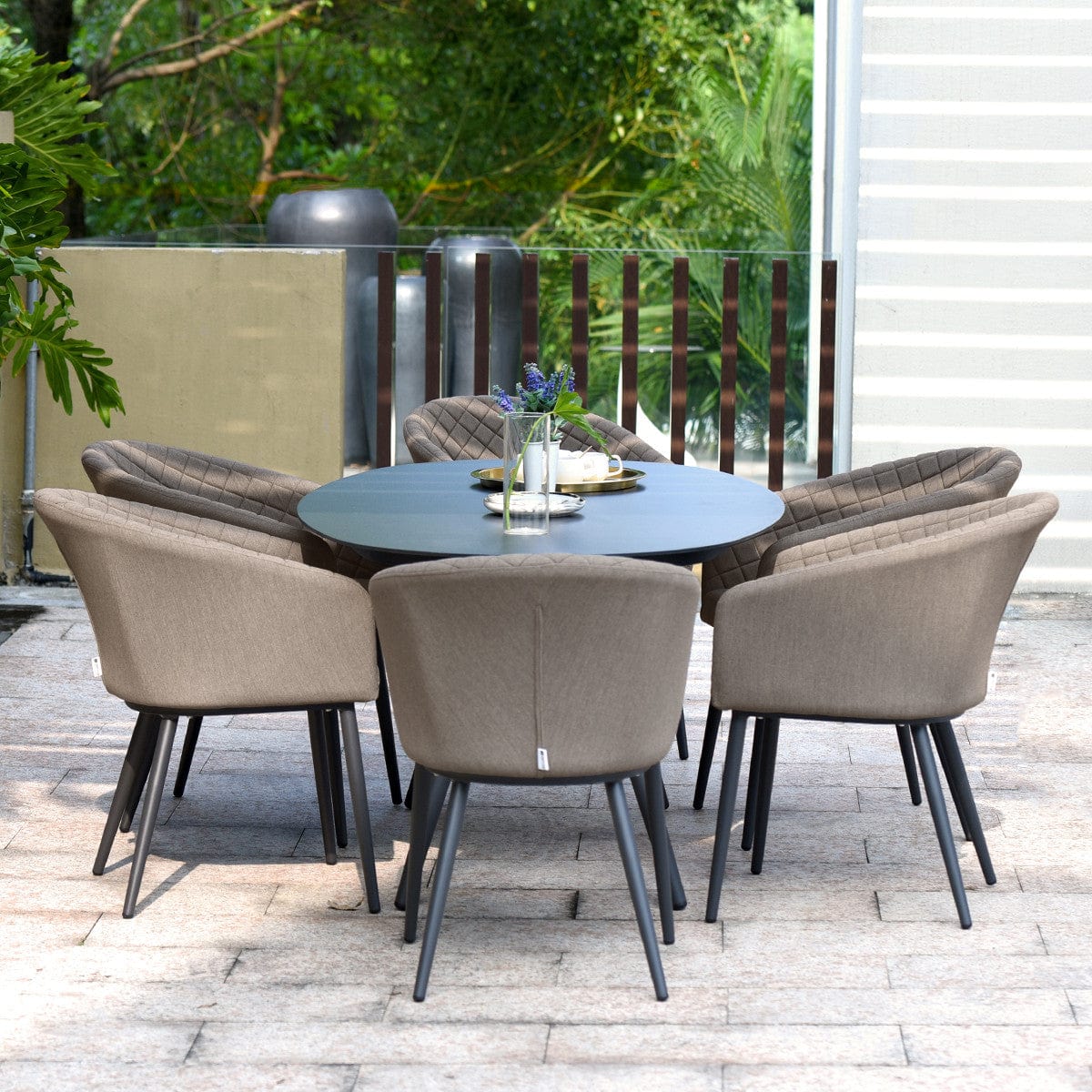 Maze Outdoors Ambition 6 Seat Oval Dining Set / Taupe House of Isabella UK