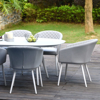 Maze Outdoors Ambition 8 Seat Oval Dining Set / Lead Chine House of Isabella UK
