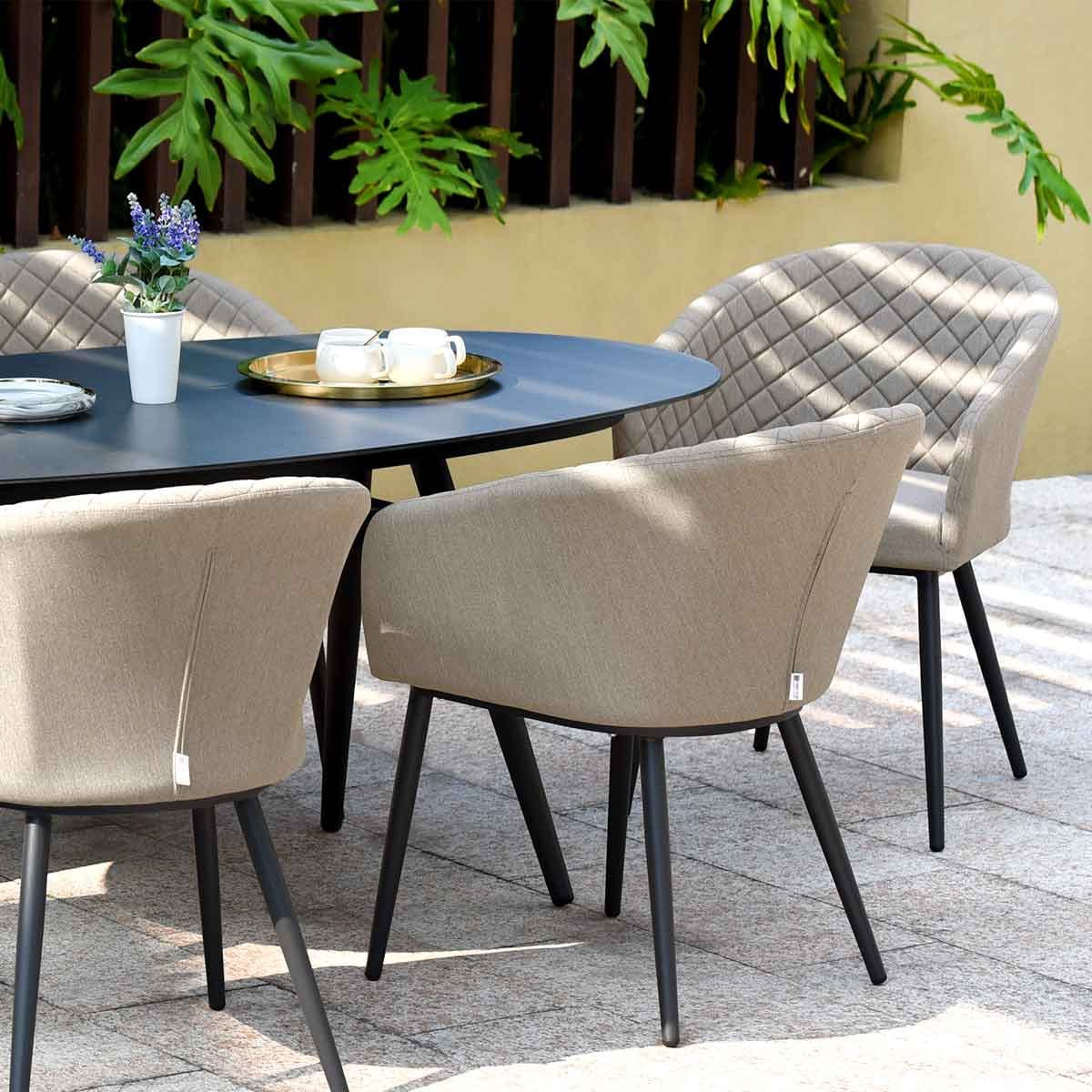 Maze Outdoors Ambition 8 Seat Oval Dining Set / Taupe House of Isabella UK