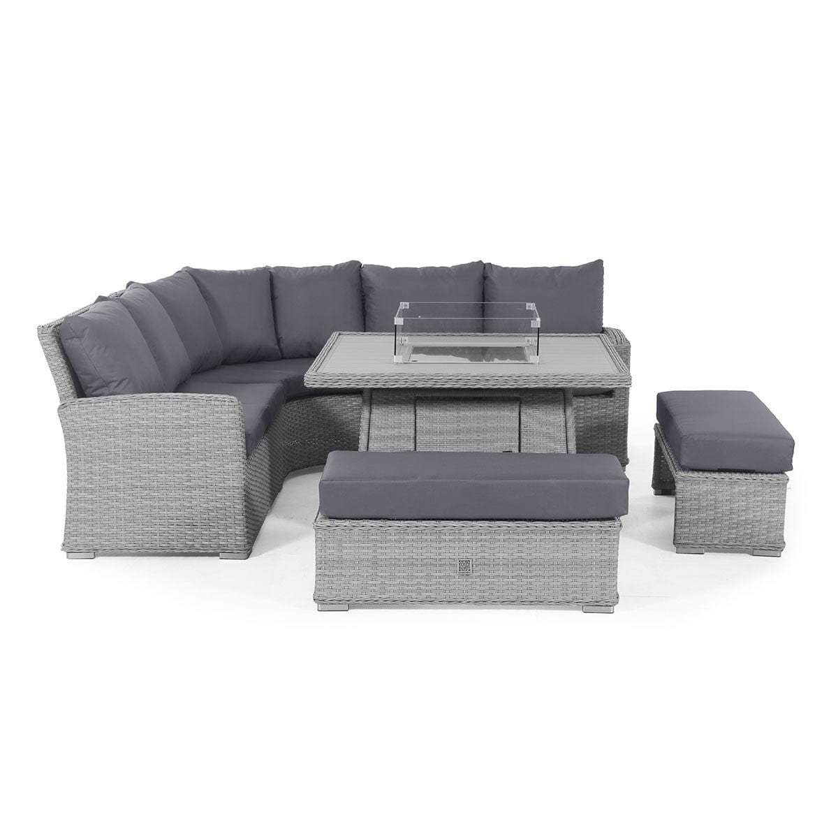 Maze Outdoors Ascot Deluxe Corner Dining Set with Fire Pit House of Isabella UK
