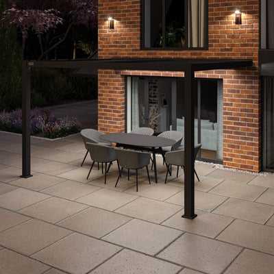 Maze Outdoors Como Pergola Aluminium Lean-to Wall 30x40 Frame Only / Grey House of Isabella UK
