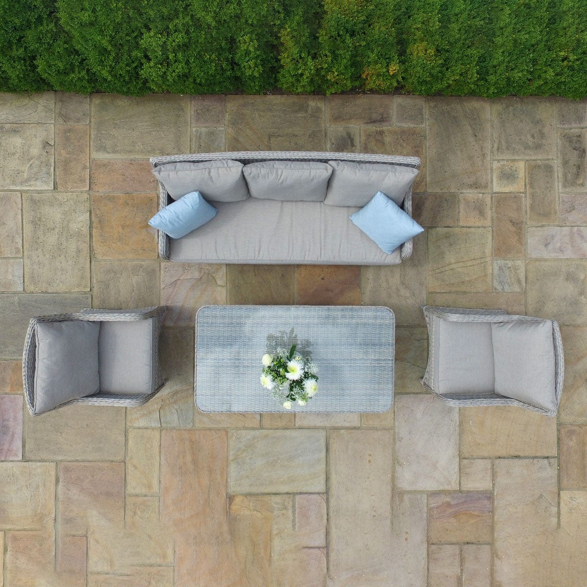 Maze Outdoors Cotswold 3 Seat Sofa Dining with Rising Table House of Isabella UK