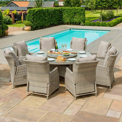 Maze Outdoors Cotswold Reclining 8 Seat Round Dining Set House of Isabella UK