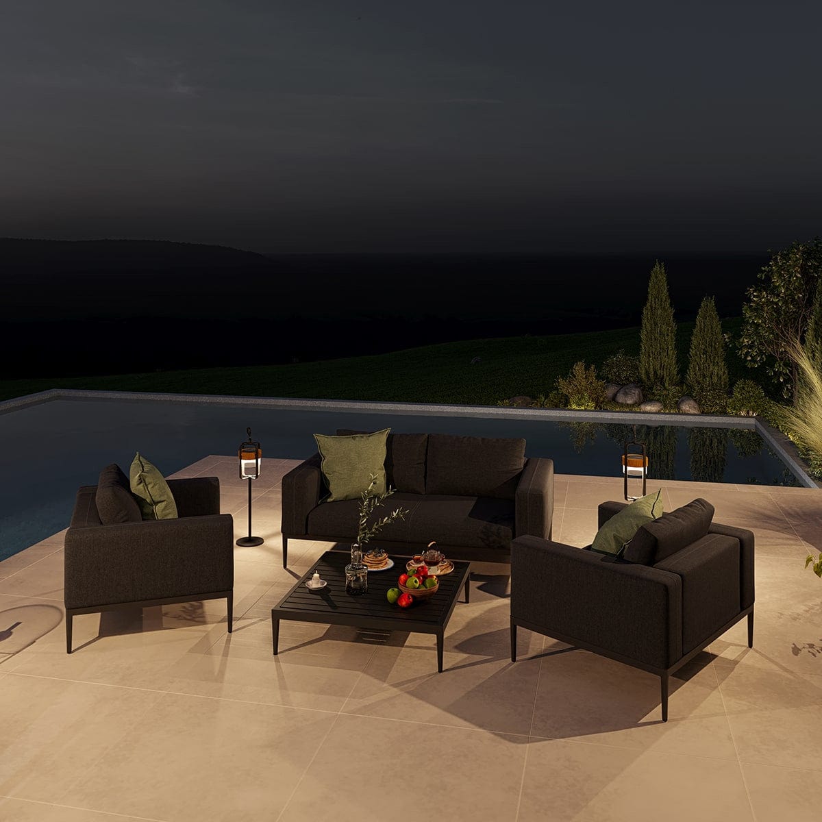 Maze Outdoors Eve 2 Seat Sofa Set / Charcoal House of Isabella UK