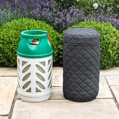 Maze Outdoors Fabric 10KG Gas Bottle Cover / Charcoal House of Isabella UK
