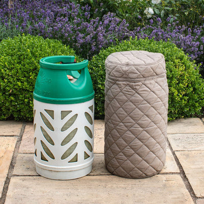Maze Outdoors Fabric 10KG Gas Bottle Cover / Taupe House of Isabella UK