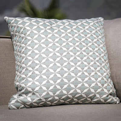 Maze Outdoors Fabric Scatter Cushion 43x43cm (Pack of 2) / Mosaic Glacier House of Isabella UK