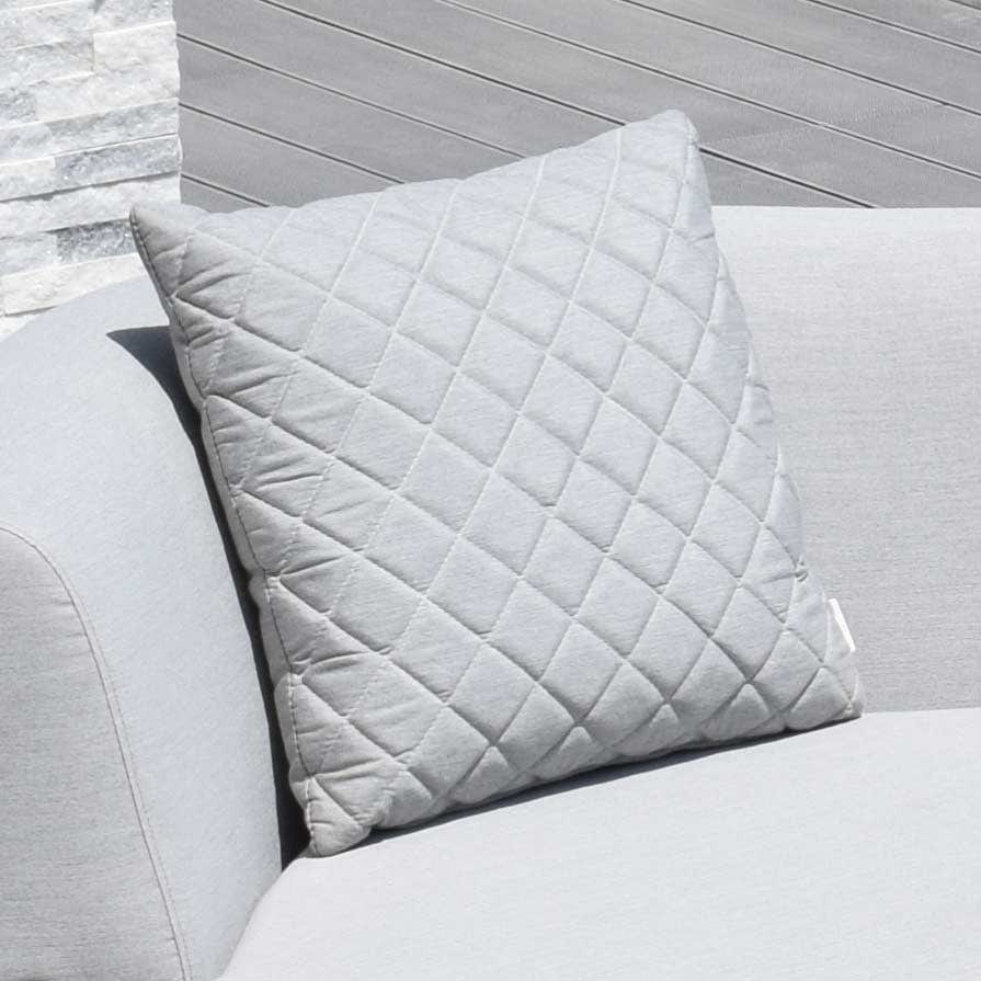 Maze Outdoors Fabric Scatter Cushion Quilted (Pack of 2) / Lead Chine House of Isabella UK